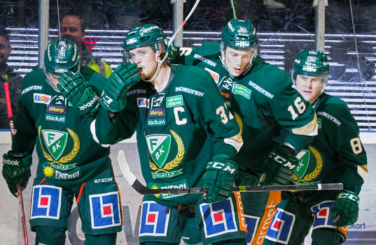 Färjestads Magnus Nygren, Johan Ryno   och Mikael