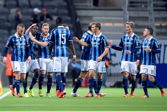 Djurgårdens Sam Johnson firar