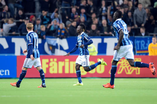 Djurgårdens Sam Johnson jublar
