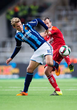 Djurgårdens Sebastian Andersson och IFK Göteborgs Hjalmar