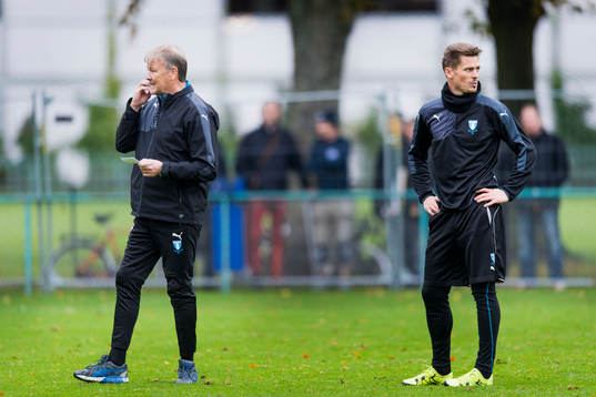 Malmös tränare Åge Hareide och Markus Rosenberg