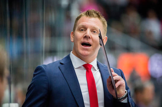 Malmö Redhawks assisterande tränare Jesper Mattsson ropar
