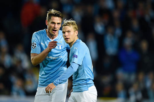 Malmö FFs  Markus Rosenberg och Oscar Lewicki