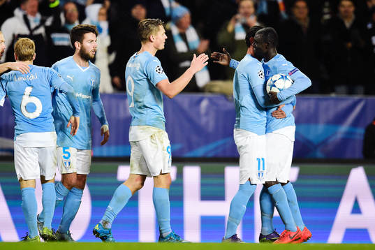 Malmö FFs  Markus Rosenberg, Agon Mehmeti och Enoch Kofi