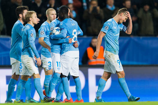 Malmö FFs spelare firar segern