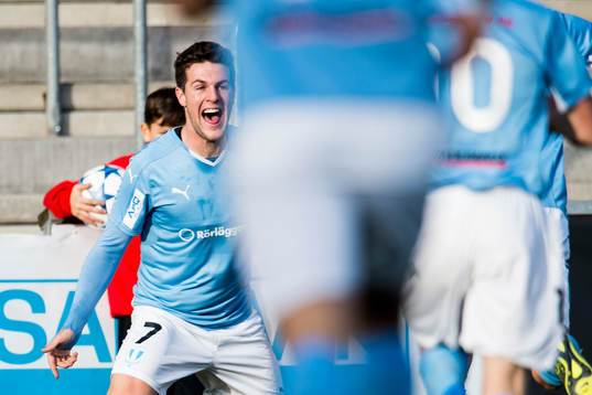 Malmö FFs Oliver Stojanovic Fredin jublar