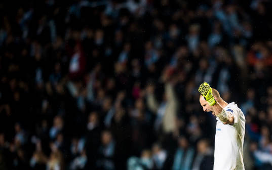 Malmö FFs  målvakt Johan Wiland jublar