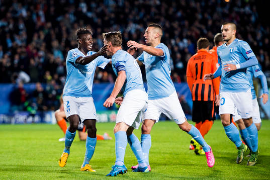Malmö FFs Pa Konate, Markus Rosenberg och Nikola Djurdjic