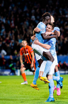 Malmö FFs  Pa Konate och Markus Rosenberg jublar