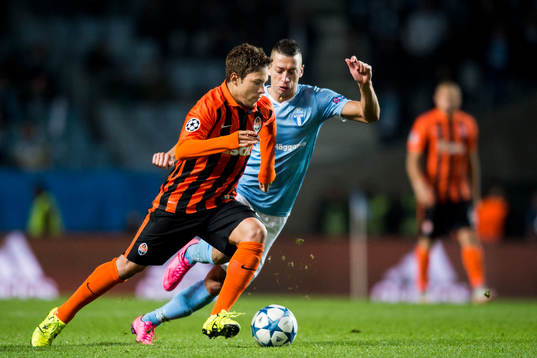 Shakhtar Donetsks Marlos och Malmö FFs Nikola Djurdjic