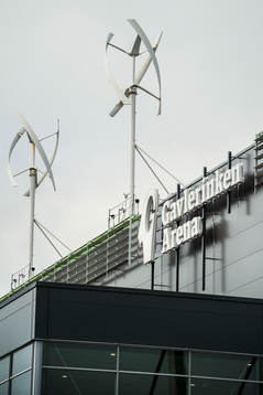 Exteriörbild på Gavlerinken Arena före ishockeymatchen i