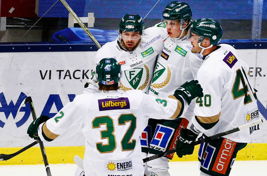 Färjestads spelare jublar