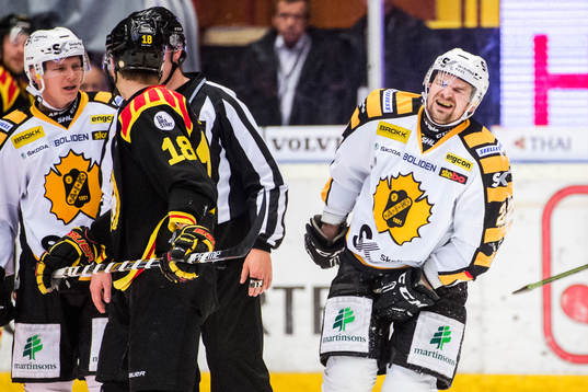 Brynäs Anton Rödin i samtal med en domare