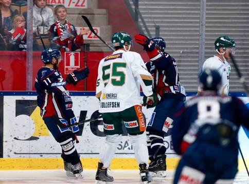 Linköpings Garrett Roe och Andrew Gordon jublar
