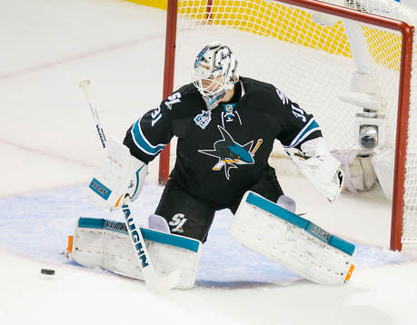 San Jose Sharks goalie Martin Jones (31)