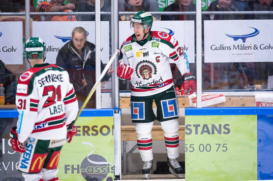 Frölundas Joel Lundqvist är arg