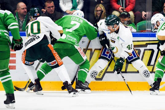 Rögles Partik Cehlin och Färjestads Niclas Arell