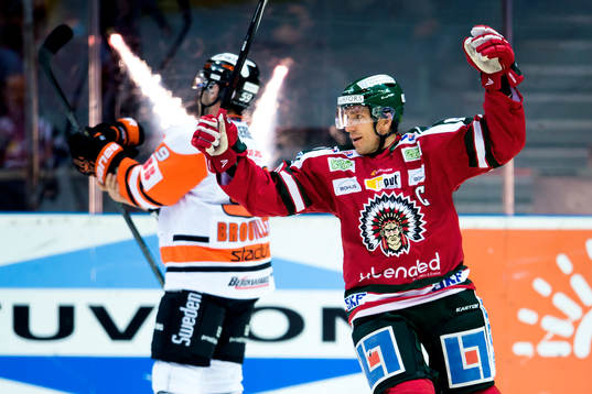 Frölundas Joel Lundqvist jublar
