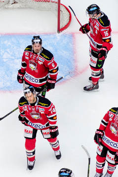 Malmö Redhawks Stefan Warg, Magnus Häggström och Derek