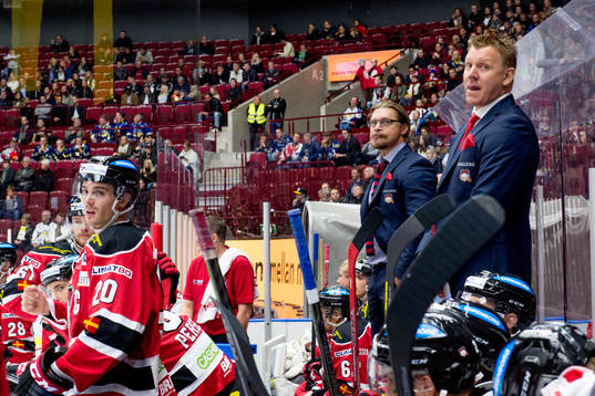 Malmö Redhawks tränare Björn Hellkvist och assisterande
