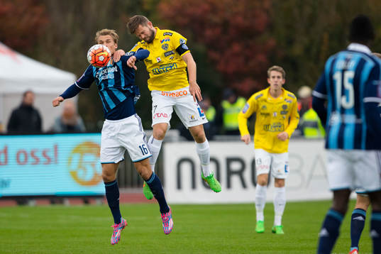 Djurgårdens Sebastian Andersson och Falkenbergs David