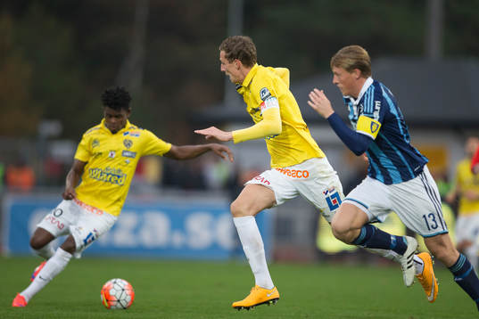 Djurgårdens Emil Bergström och Falkenbergs Gustaf Nilsson