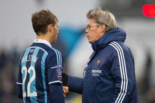 Djurgårdens Jesper Karlström och Djurgårdens tränare