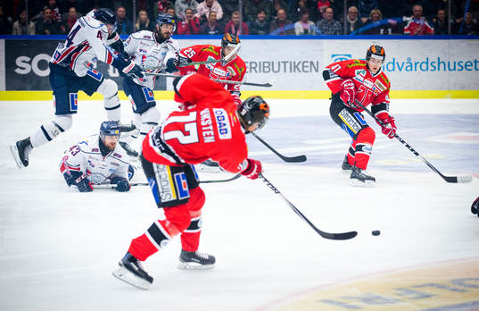 Örebros Daniel Viksten och Joel Mustonen mot Linköpings