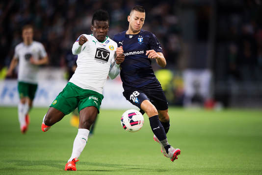Hammarbys Joseph Aidoo och Malmös Nikola Djurdjic