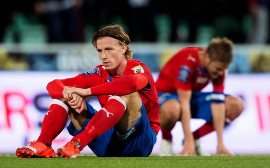 Helsingborgs Carl Johansson och Johan Mårtensson deppar