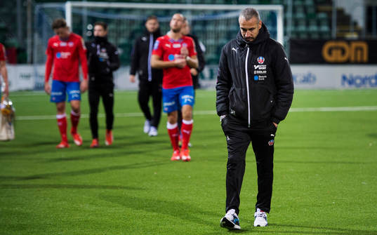 Helsingborgs tränare Henrik Larsson deppar