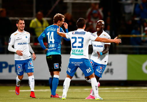 Norrköpings Nikola Tkalcic, David Boo Wiklander och Alhaji