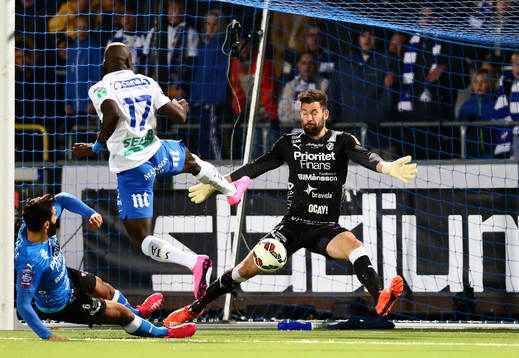 Norrköpings Alhaji Kamara gör mål 3-0 på Halmstads
