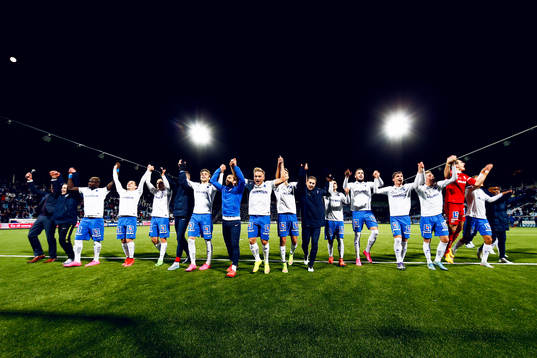 Norrköpingsspelare jublar