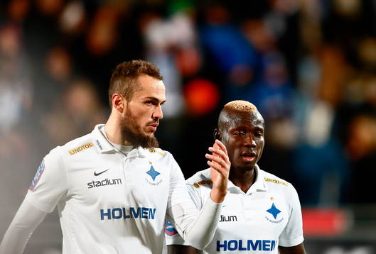 Norrköpings Emir Kujovic och Alhaji Kamara båda