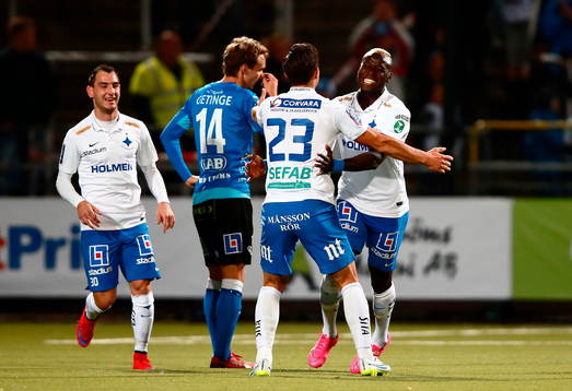 Norrköpings Nikola Tkalcic, David Boo Wiklander och Alhaji