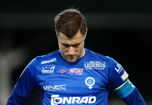 Åtvidabergs Daniel Hallingström innan fotbollsmatchen i