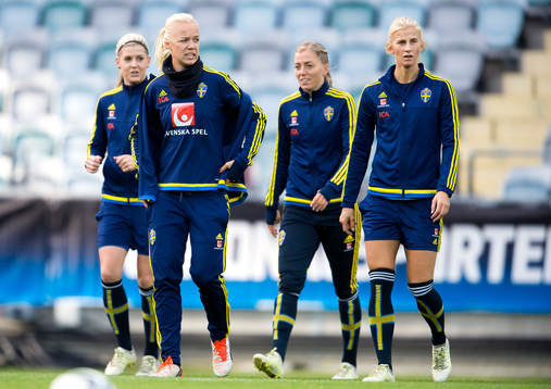 Sveriges Olivia Schough, Caroline Seger, Linda Sembrant och