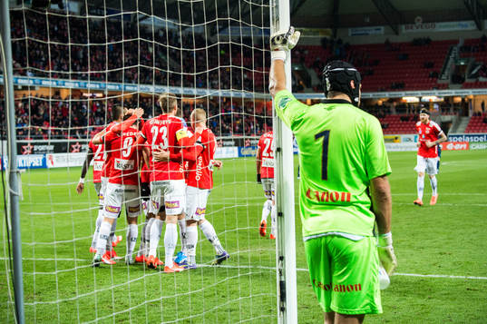 Gefles målvakt Emil Hedvall deppar