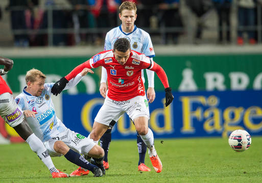 Kalmars Ismael Silva Lima och Gefles Jonas Lantto