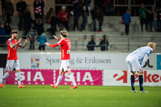 Kalmars Marcus Nilsson och David Elm jublar medan