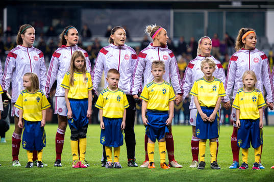 Danmarks spelare vid lineup