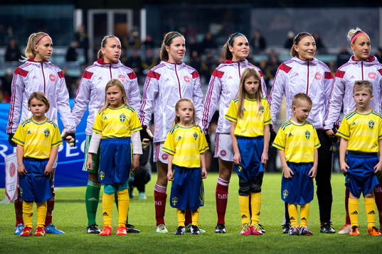 Danmarks spelare vid lineup