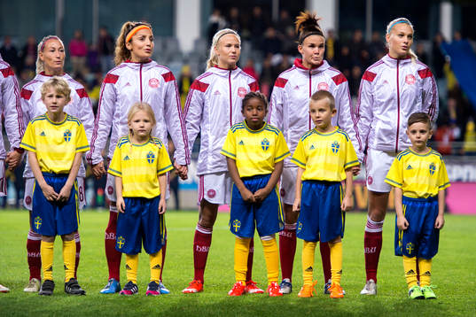 Danmarks spelare vid lineup