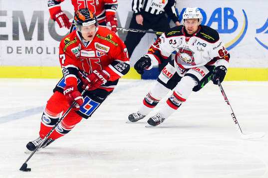 Örebros Daniel Viksten och Malmö Redhawks Jens Jakobs