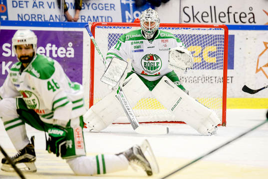 Rögles målvakt Lars Volden och Kevin Marshall