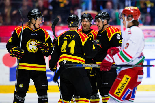 Brynäs Oskar Lindblom, Greg Scott, Anton Rödin och Marc