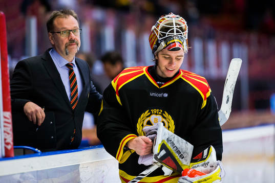 Brynäs målvaktstränare Per-Erik Alcén och målvakt