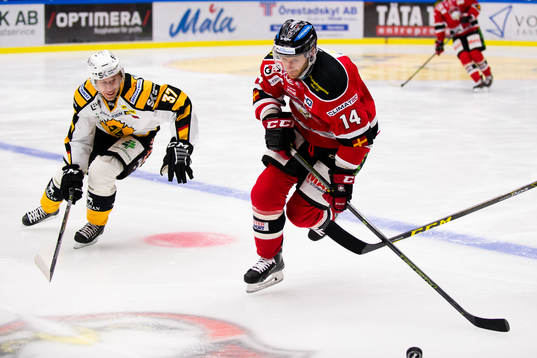 Skellefteås John Norman jagar Malmö Redhawks Derek Meech