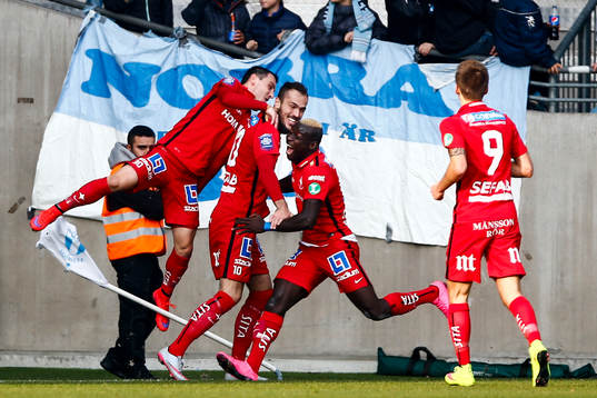 Norrköpings spelare jublar